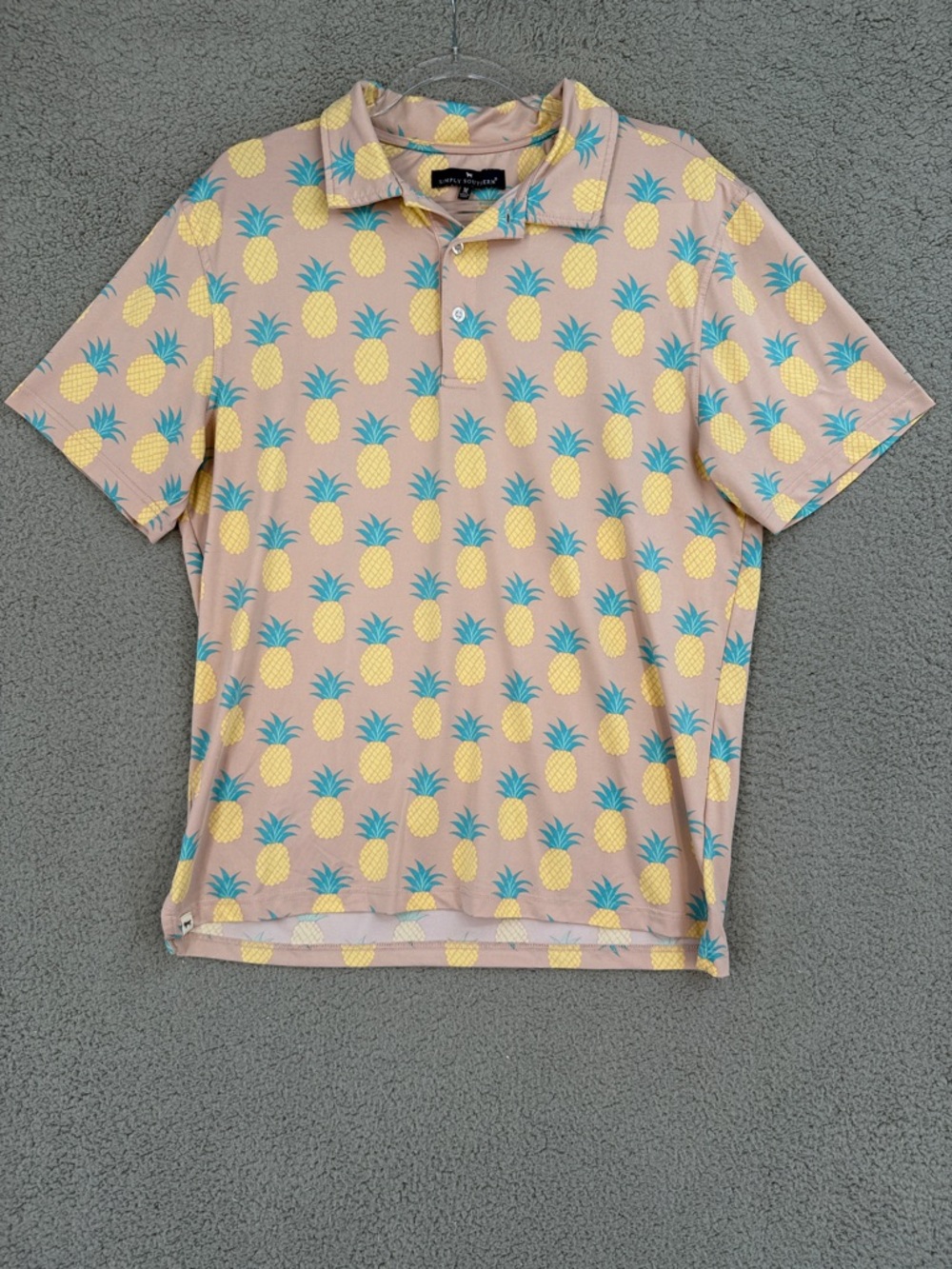 Simply Southern Men's Medium short sleeve polo shirt Pineapple print Performance